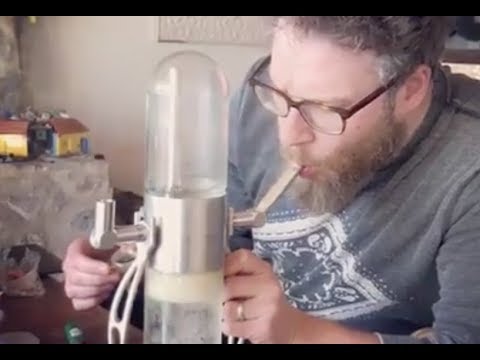 Seth Rogen Smokes Prototype Gravity Bong